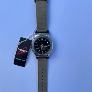 G-Shock Men’s Ana-digi Khaki Fabric Strap Watch